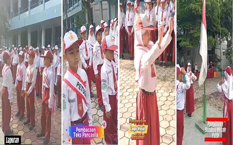 Peringati Hardiknas 2026, Santri Kelas II dan III SD Babussalam Mantap Laksanakan Tugas Upacara 