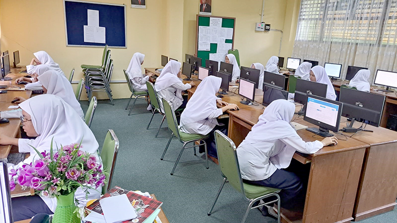 Santri Kelas VIII SMP Babussalam Jalani Gladi Bersih ANBK 2023