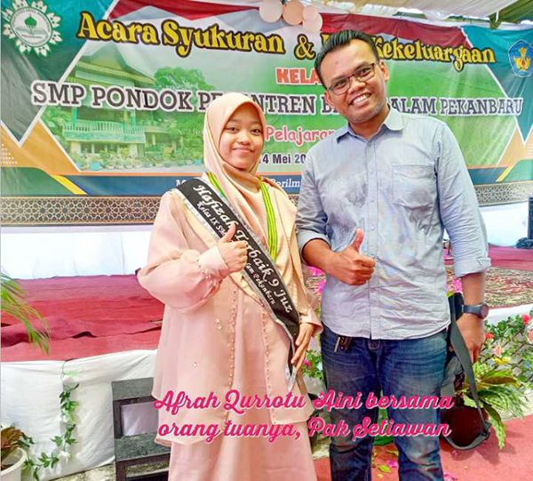 Selalu Nomor Satu, Arfah Menjadi Lulusan Terbaik 2022-2023 SMP Babussalam